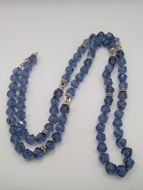 Anne Klein Jewelry - Anne Klein Faceted Dusky Blue Glass Necklace